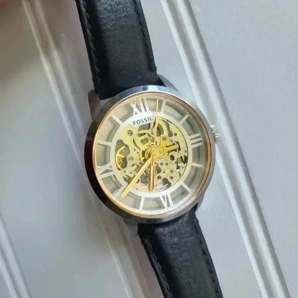 FOSSIL Mens Automatic Wrap Chronograph Watch ME3041 Leather Band Self-Winding - Picture 2 of 13